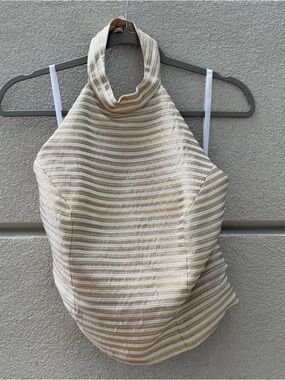 Vintage Cache Gold & White Shimmery Halter Top